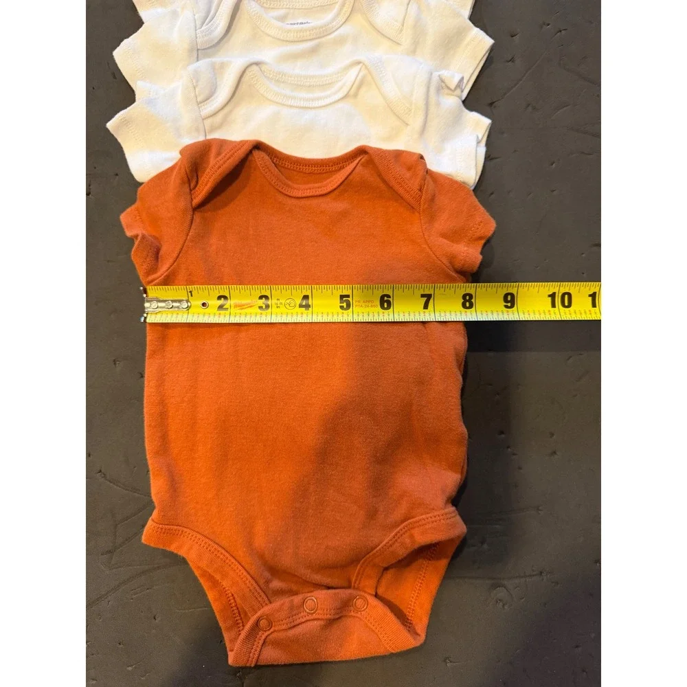 Carters Baby 4 Pack Short Sleeve Bodysuits Rust Orange White 3 Months 1M062510